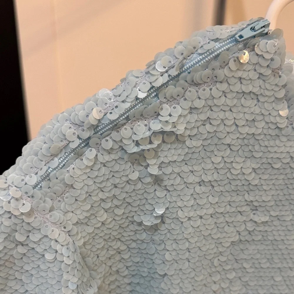The Frankie Shop Light Blue Sequin Mini Dress - Picture 5 of 6